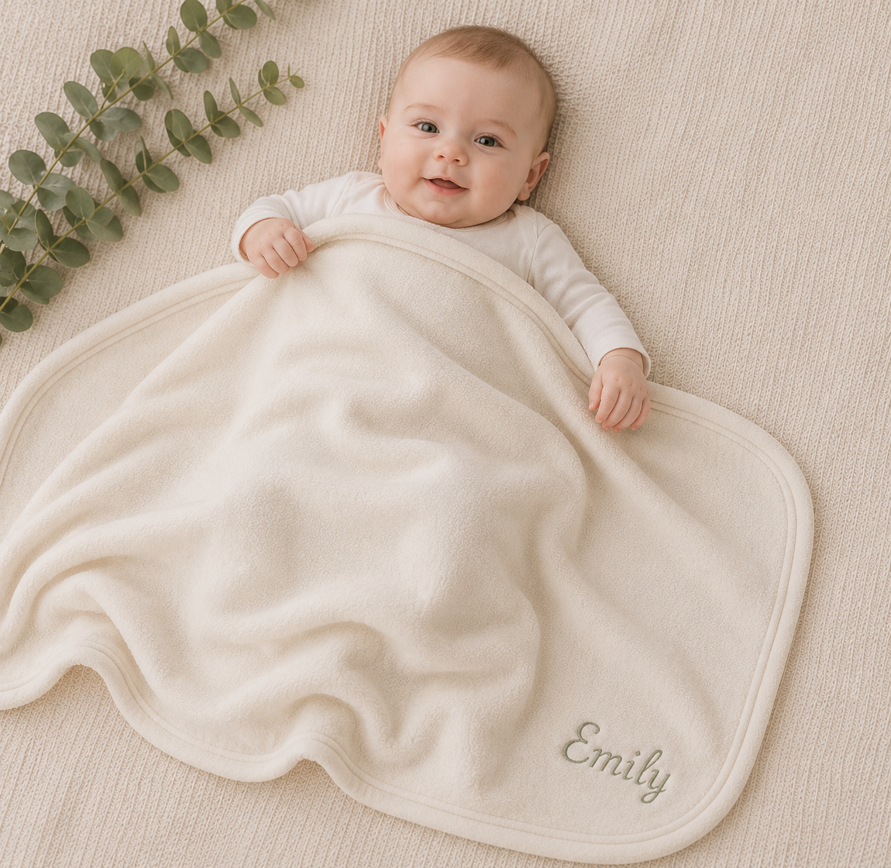 Personalised Cotton Receiving Blanket